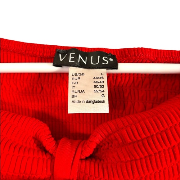 VENUS Red Tiered Tie Front Blouse - Picture 3 of 7